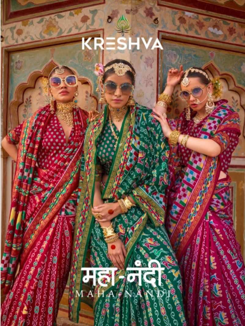 kreshva mahanandi series 701-706 mercerizer sigma silk Wholesale Saree in Surat