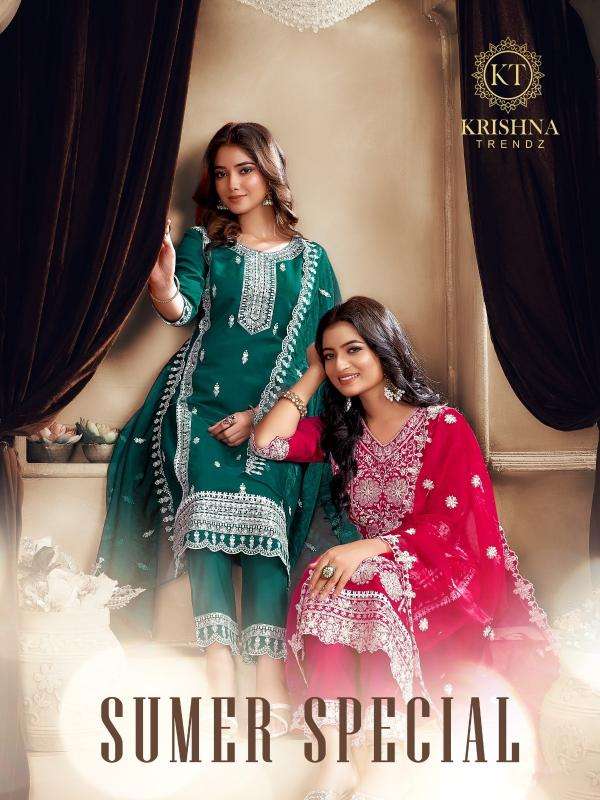 krishna trendz sumer special vol 1 series 1001-1006 Roman Silk Wholesale Salwar Kameez in Surat