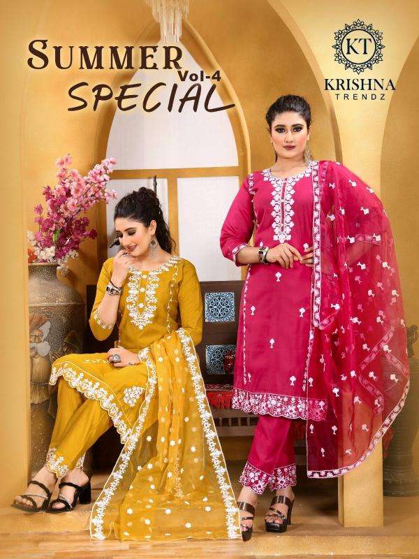 krishna trendz summer special vol 4 series 1001-1006 Roman Silk Wholesale Salwar Kameez in Surat