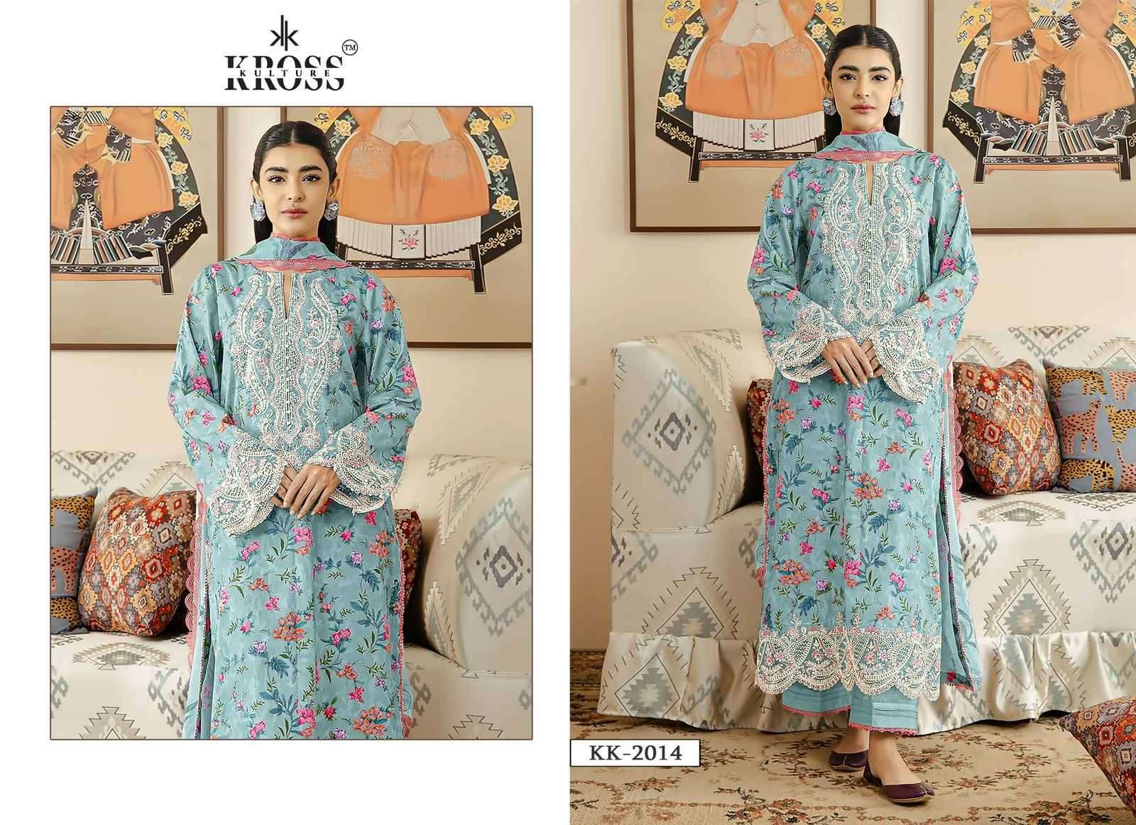 Kross Kulture D No - KK 2014 Pure Cotton Print with Embroidery Wholesale Salwar Kameez in Surat 