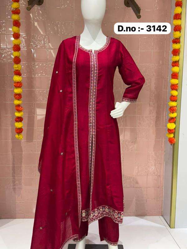 ladies flavour 3142-3144 Vichitra Wholesale Salwar Kameez in Surat