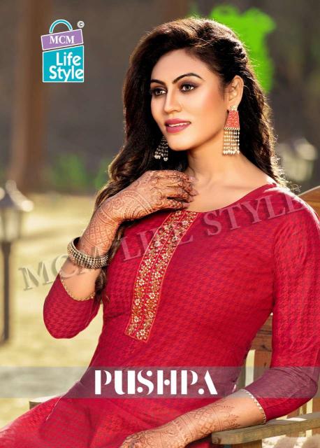 MCM Pushpa Mix series 101-112 Handloom Cotton Wholesale kurti in Surat