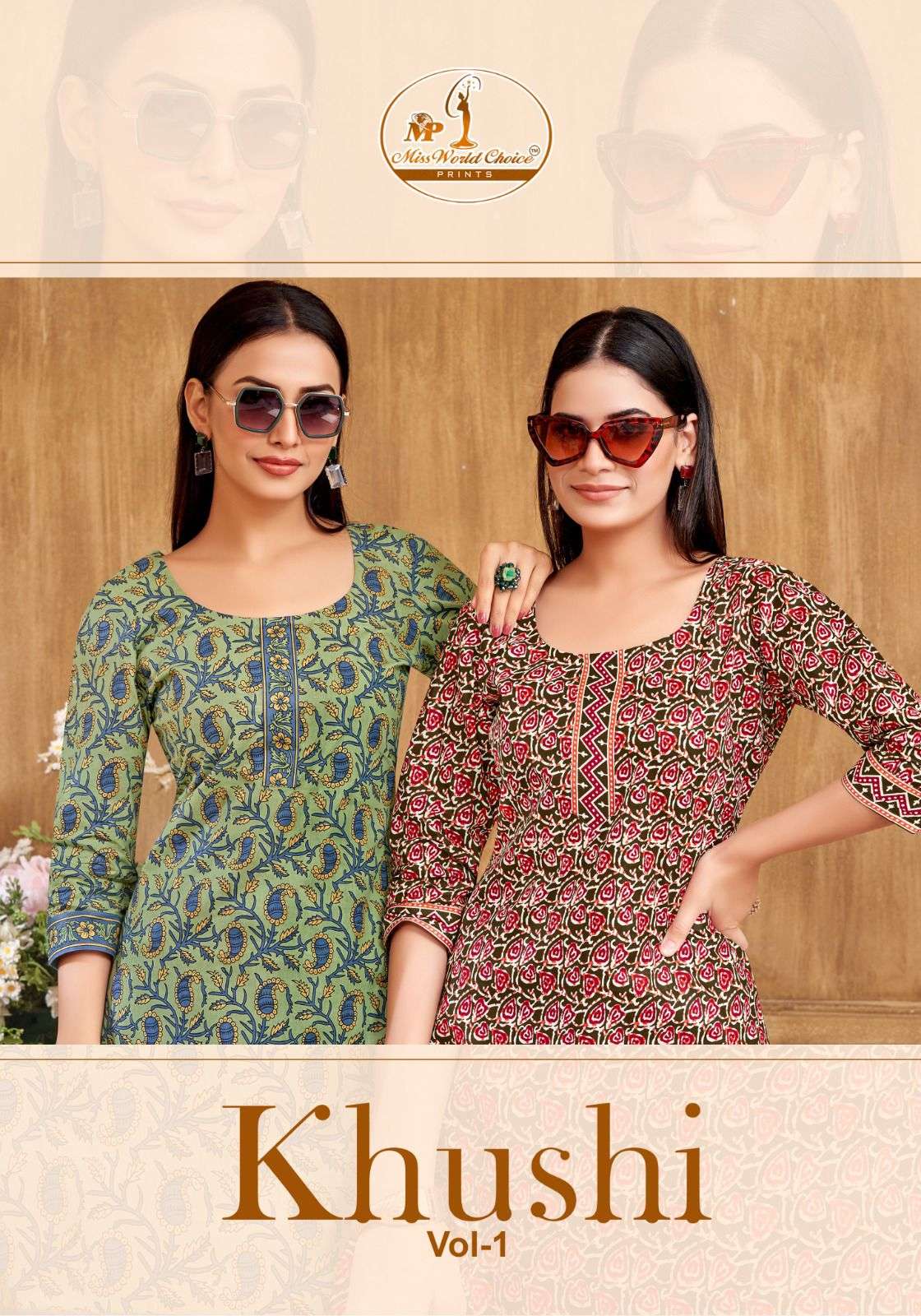 Miss World Khushi Vol-1 series 1001-1010 Cotton Wholesale kurti in Surat