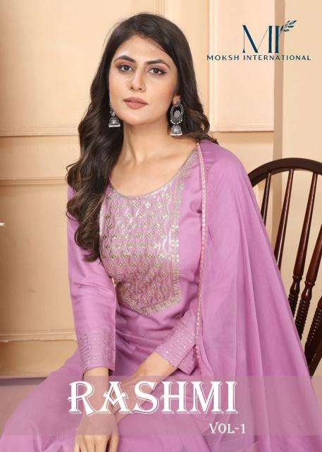 moksh rashmi vol 1 series 9001-9005 Premium Riyon Wholesale Salwar Kameez in Surat