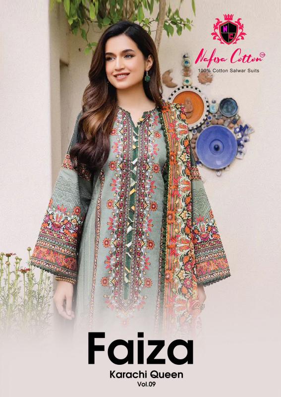 Nafisa Faiza Vol-09 series 9001-9006 Pure Cotton Wholesale Salwar Kameez in Surat