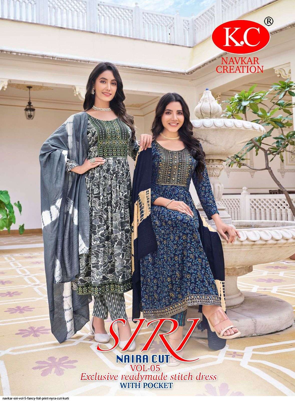 NAVKAR SIRI VOL 5 series 5001-5008 Fancy wholesale salwar kameez in surat