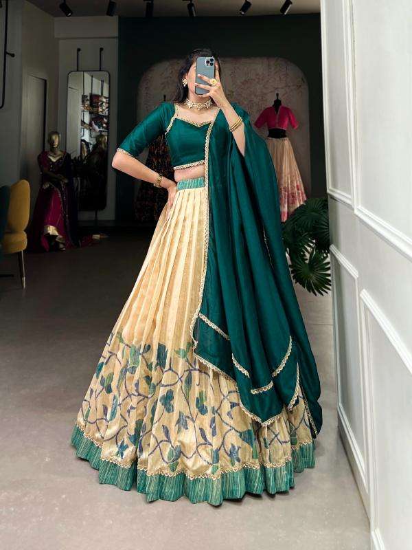 pr lnb1127 Green Silk wholesale lehenga in surat 