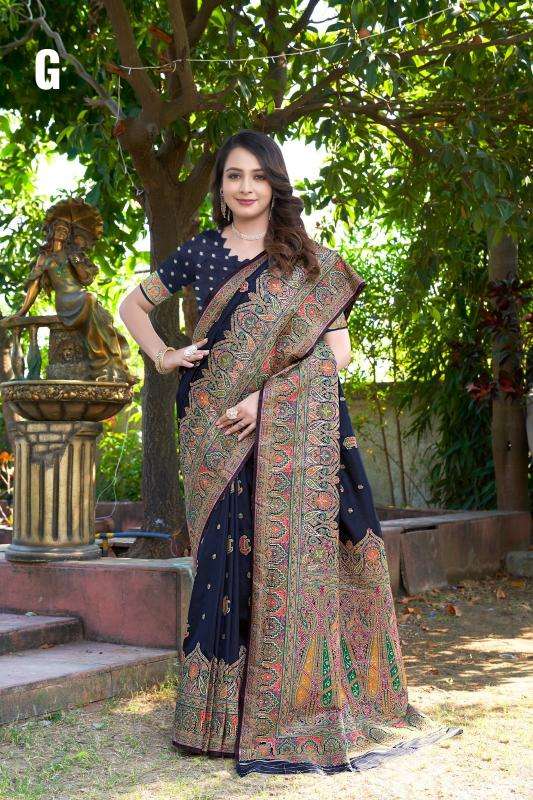 pr panetar 9704 series 9704a - 9704e soft silk wholesale saree in surat 