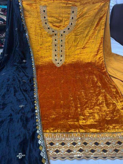 pr suman viscose makhmal velvet winter wear 3pcs suits