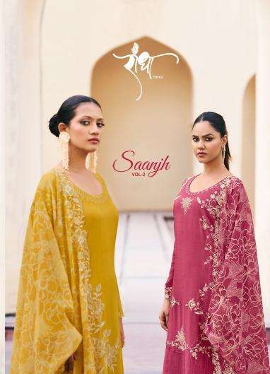 radha trendz saanjh vol 2 series 3041-3044 HEAVY PREMIUM CHINON Wholesale Salwar Kameez in Surat