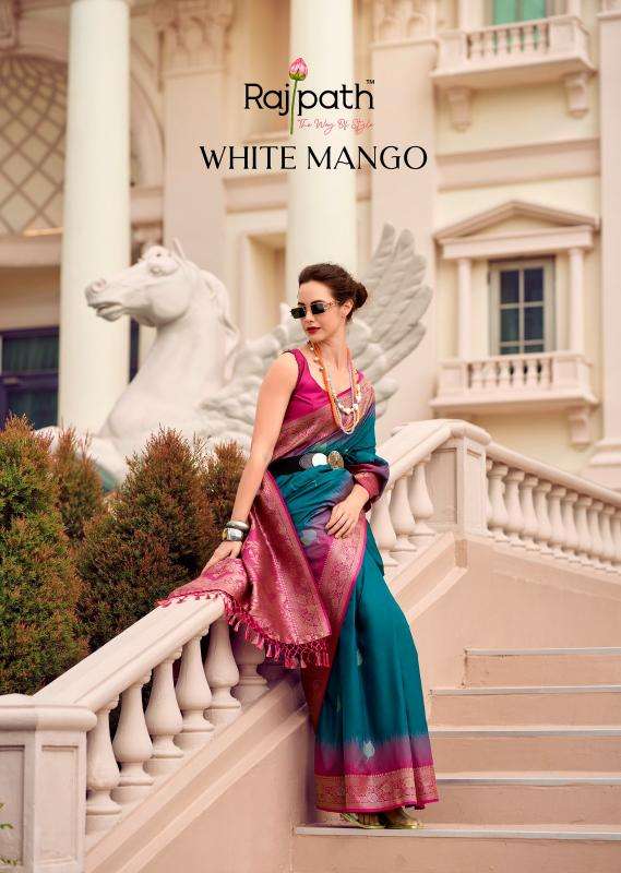 rajpath white mango series 660001-660008 Silk wholesale saree in surat