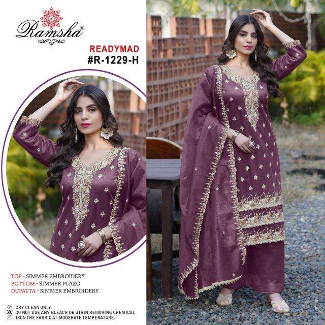 ramsha 1229 nx efgh SIMMER EMBROIDERY wholesale salwar kameez in surat