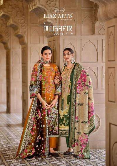 riaz arts musafir vol 18 series 29001-29008 PURE KARACHI LAWN Wholesale Salwar Kameez in Surat