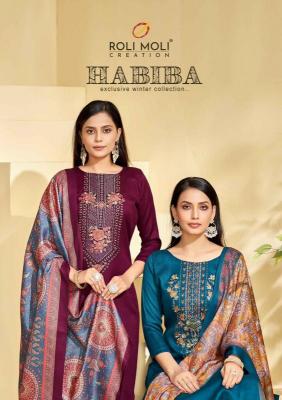 roli moli habiba series 1001-1006 PASHMINA Wholesale Salwar Kameez in Surat