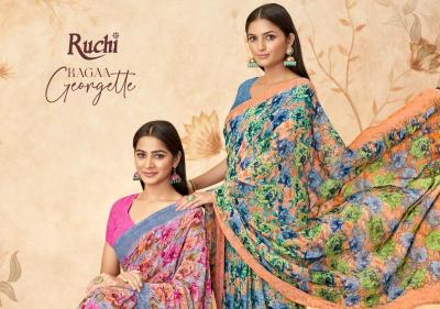 ruchi ragaa georgette vol 15 series 38001-38002 GEORGETTE Wholesale Saree in Surat