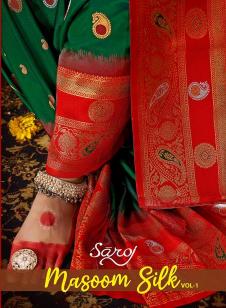 Saroj Masoom silk vol-1 series 1001-1008 Pure 50*600 Silk Wholesale Saree in Surat