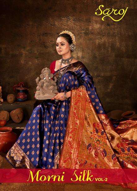 Saroj Morni silk Vol 2 series 1001-1006 Soft Paithani silk wholesale saree in surat 