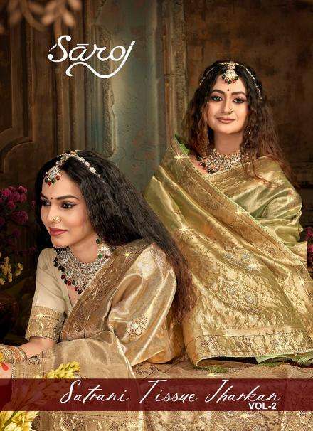 Saroj Satrani tissue jharkan vol-2 series 1001-1006 Soft Tissue wholesale saree in surat 