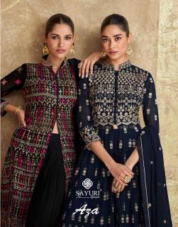 sayuri aza series 5636-5638  PREMIUM REAL GEROGETTE Wholesale Salwar Kameez in Surat