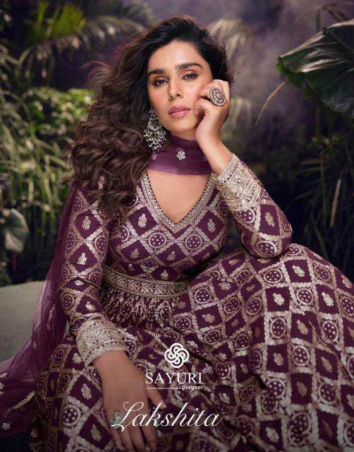 sayuri lakshita series 5720-5722 PURE VISCOSE JACQUARD SILK Wholesale gown with dupatta in Surat