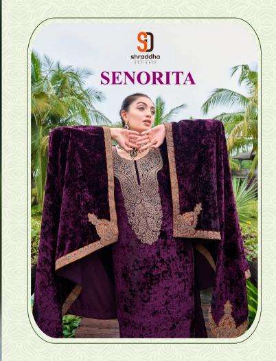 shraddha senorita series 1001-1004 Pure Velvet wholesale salwar kameez in surat