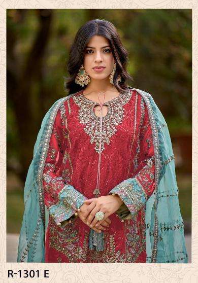 shree fabs r 1301 efgh heavy embroidery work organza Wholesale Salwar Kameez in Surat