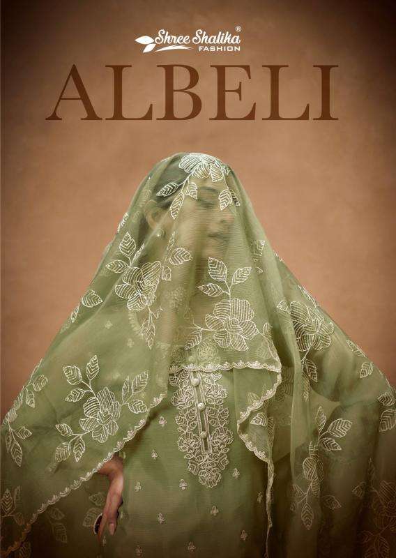 shree shalika albeli series 1001-1006 ORGANZA CHIFFON Wholesale Salwar Kameez in Surat