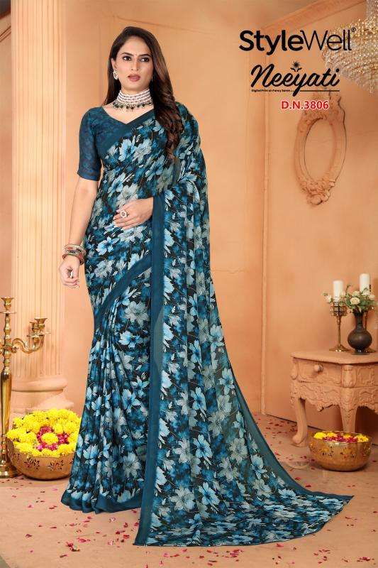 stylewell neeyati series 3797-3806 Satin Georgette wholesale saree in surat 