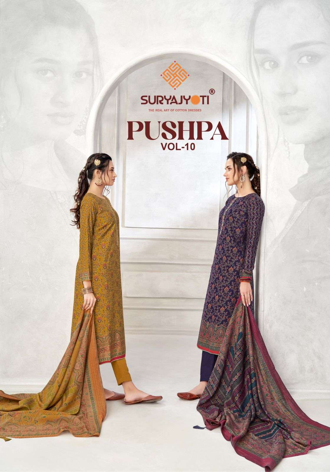 SuryaJyoti Pushpa Vol-10 series 10001-10008 Pure Modal wholesale salwar kameez in surat