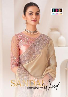 tfh sandalwood 1303 satin chiffon Wholesale Saree in Surat