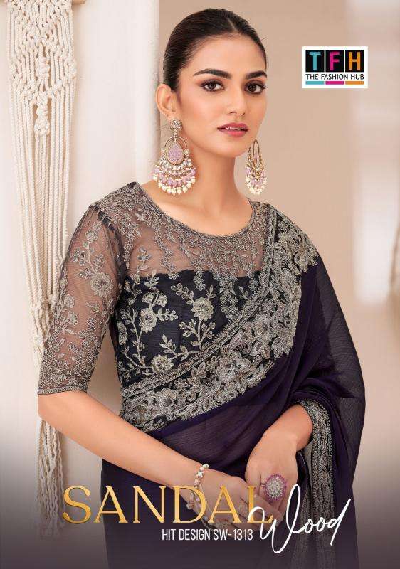 tfh sandalwood 1313 GEORGETTE CHIFFON Wholesale Saree in Surat