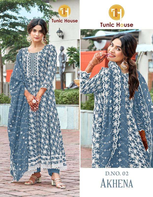 TUNIC HOUSE AKHENA series 02-06 ORGANZA SILK Wholesale Salwar Kameez in Surat