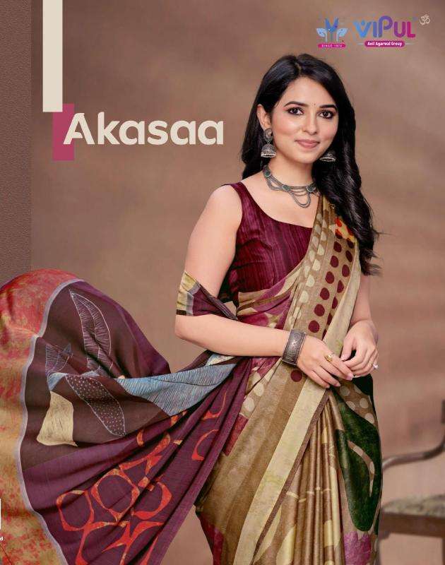 vipul akasaa series 86958 - 86869 SATIN SILK Wholesale Saree in Surat