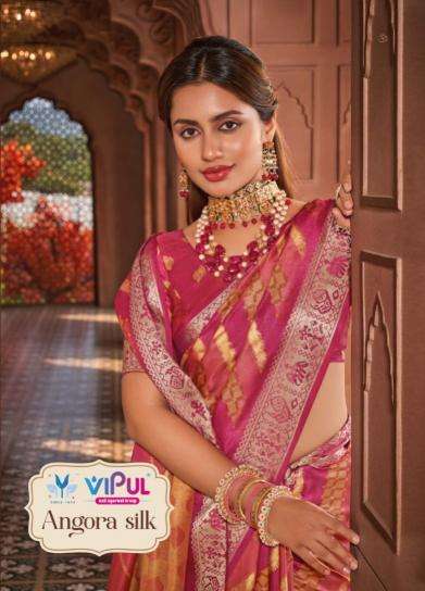 vipul fashion angora silk series 87201-87208 silk wholesale saree in surat 