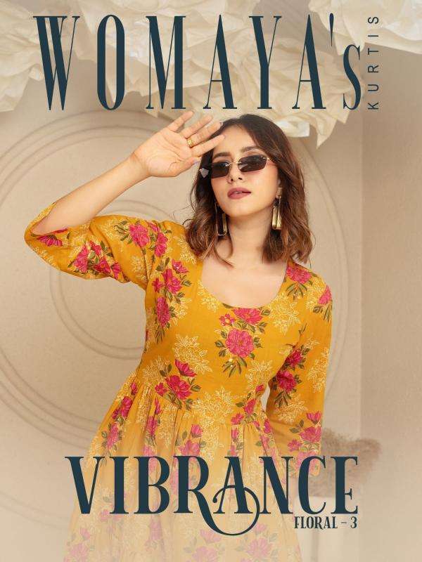 womayas kurtis vibrance floral vol 3 series 2121-2127 Cotton cambric gowns 