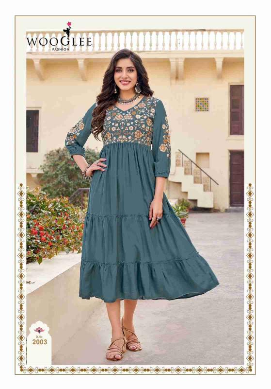 wooglee aanchal series 2001-2005 	Heavy Rayon Wholesale kurti in Surat