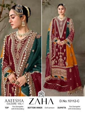 zaha aaeesha vol 1 10112 c GEORGETTE Wholesale Salwar Kameez in Surat