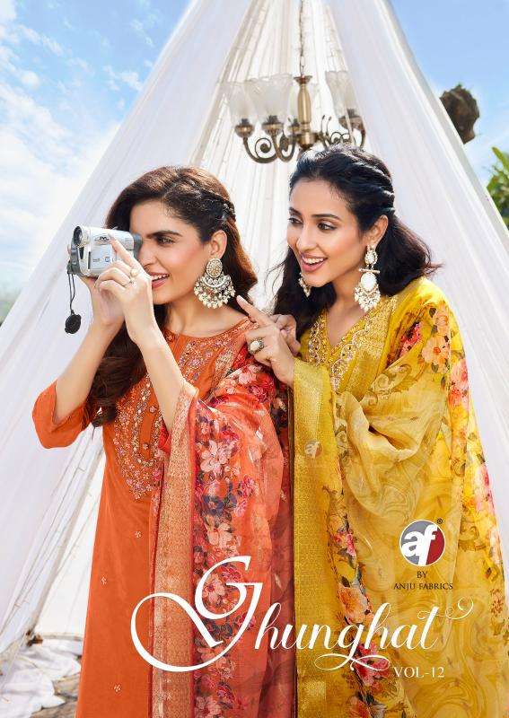 anju fab ghunghat vol 12 series 4101-4106 DOLA SILK wholesale salwar kameez in surat 