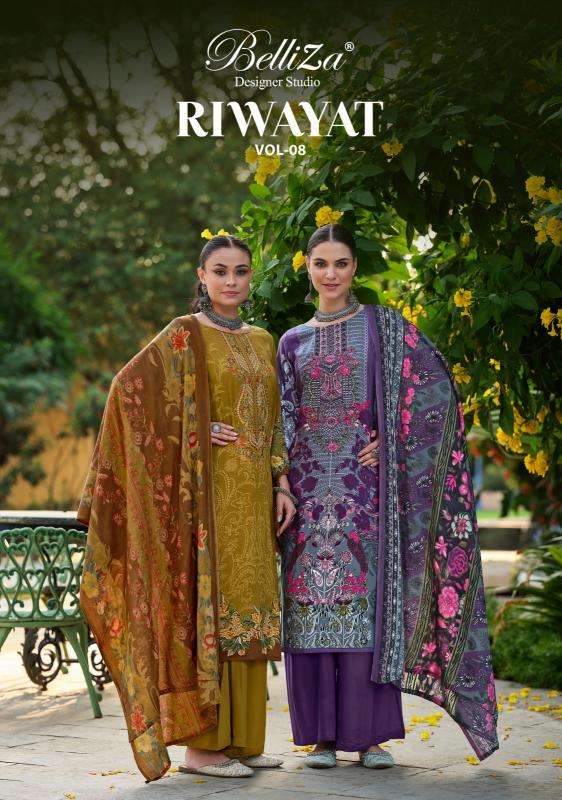 belliza riwayat vol 8 series  Pure Viscose Rayon wholesale salwar kameez in surat 