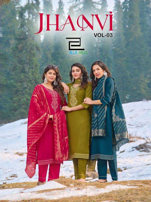 blue hills jhanvi vol 3 series 3001-3006 Roman silk wholesale salwar kameez in surat