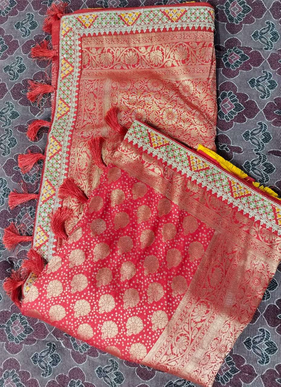 BT-53 Gajraj Dola Silk with Weaving Work Wholesale Saree in Surat