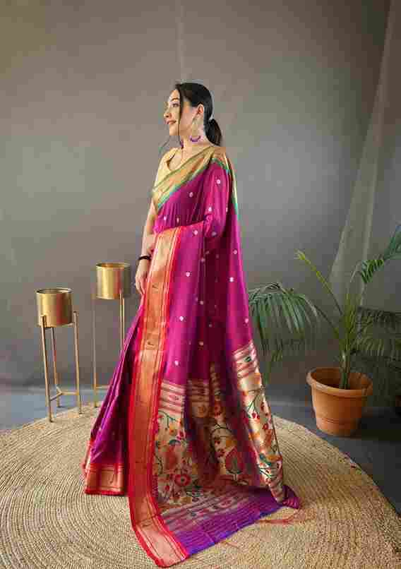 BT-53 Kamal Paithani Saree with Ganga Jamuna Border & Rich Pallu Wholesale Sarees in Surat