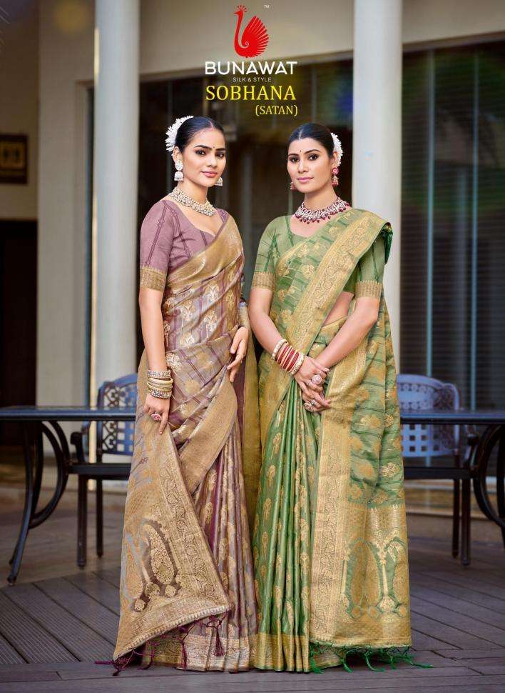 Bunawat Sobhana series 1001-1006 Satin Silk wholesale saree in surat 