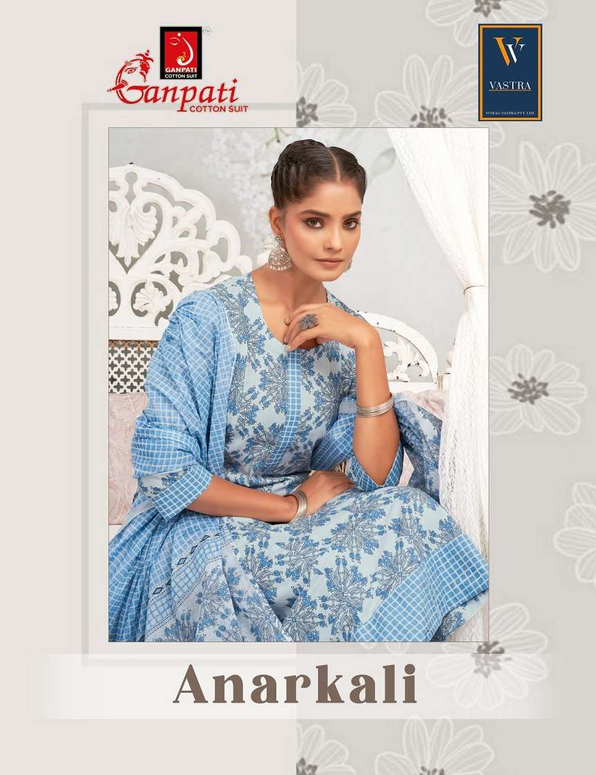 Ganpati Anarkali Vol-1 series 1001-1012 Cotton wholesale salwar kameez in surat