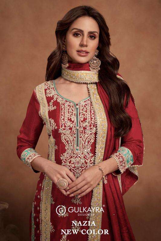 gulkayra nazia new color series 7453 SIMAR SILK wholesale salwar kameez in surat 