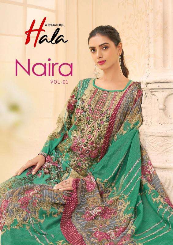 hala fashion naira vol 1 series 1001-1008 Pure Cotton wholesale salwar kameez in surat