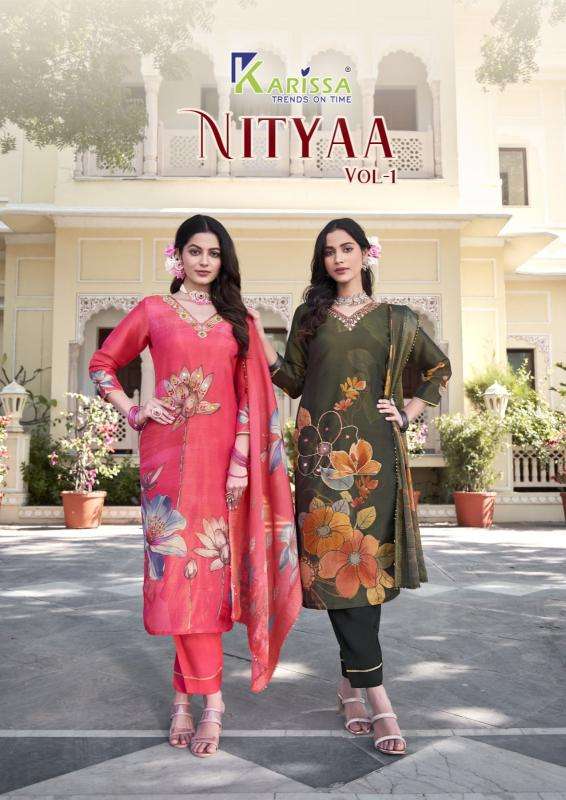 karissa nityaa vol 1 series 1001-1004 Premium heavy Viscose wholesale salwar kameez in surat 