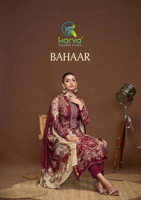 karva designer bahaar series 01-04 viscose muslin dress material