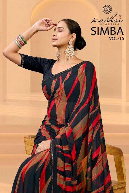 kashvi simba vol 15 series 1501-1508 GEORGETTE wholesale saree in surat