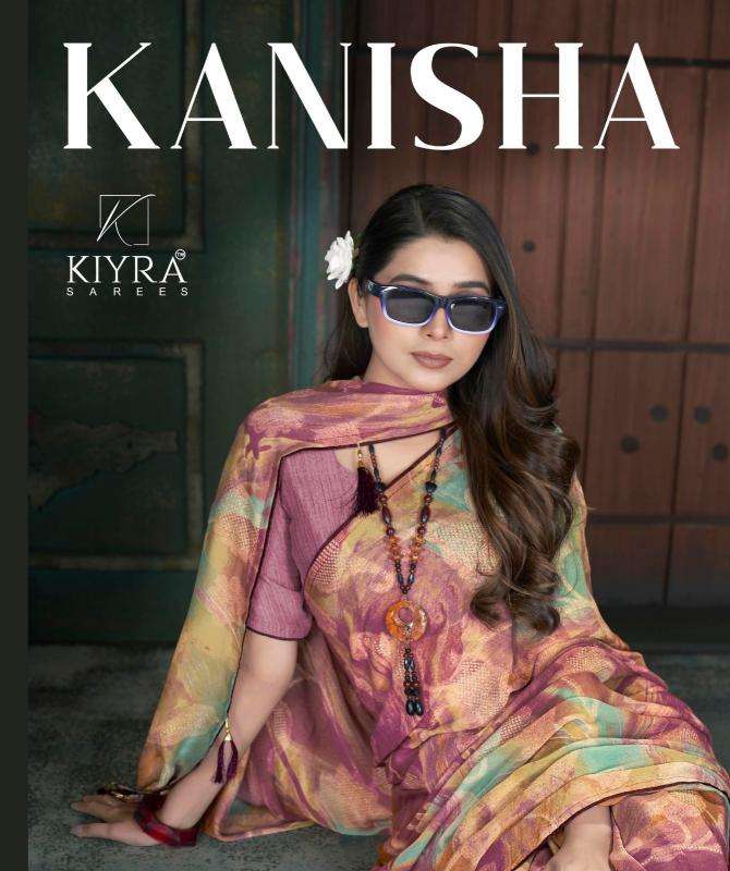 kiyra kanisha series 1001-1006 dull moss wholesale saree in surat 